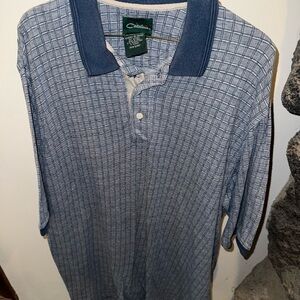 VINTAGE Catalina Mens Large Polo Shirt Striped Cotton Short Sleeve Collared